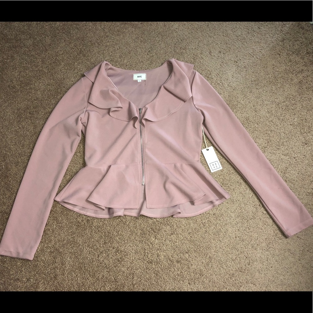 Peplum Zip Up Blazer